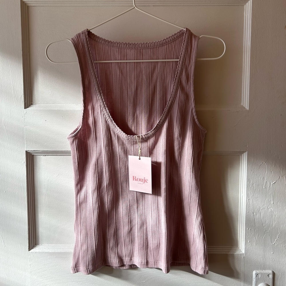 NEW Rouje Lilac Ribbed Tank Top - Picture 5 of 9